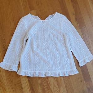 White sheer eyelet top